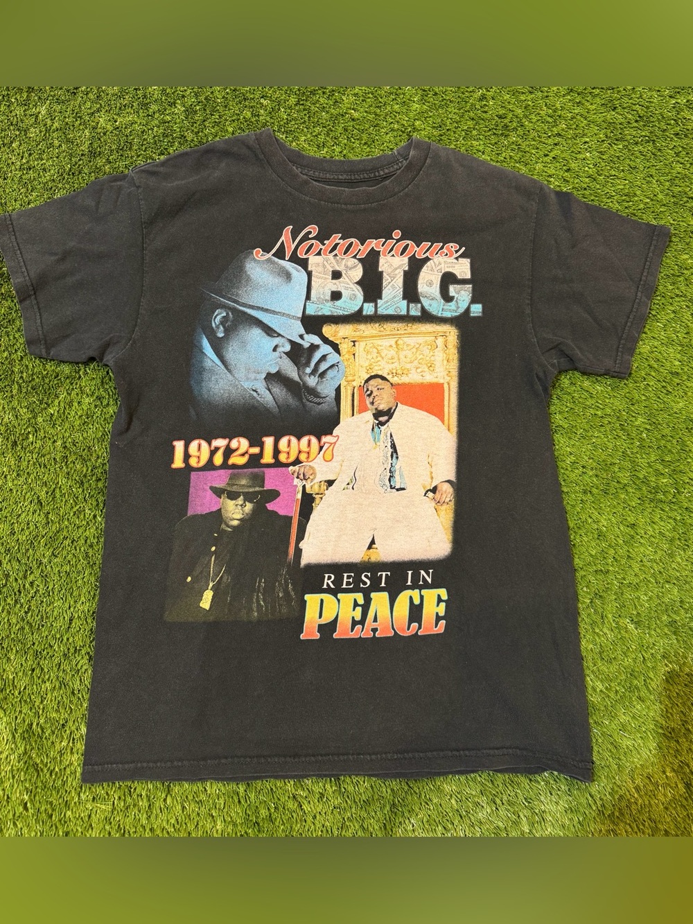Biggie Smalls The Notorious B.I.G. Men's‎ T-Shirt Rest In Peace Rap Tee Medium